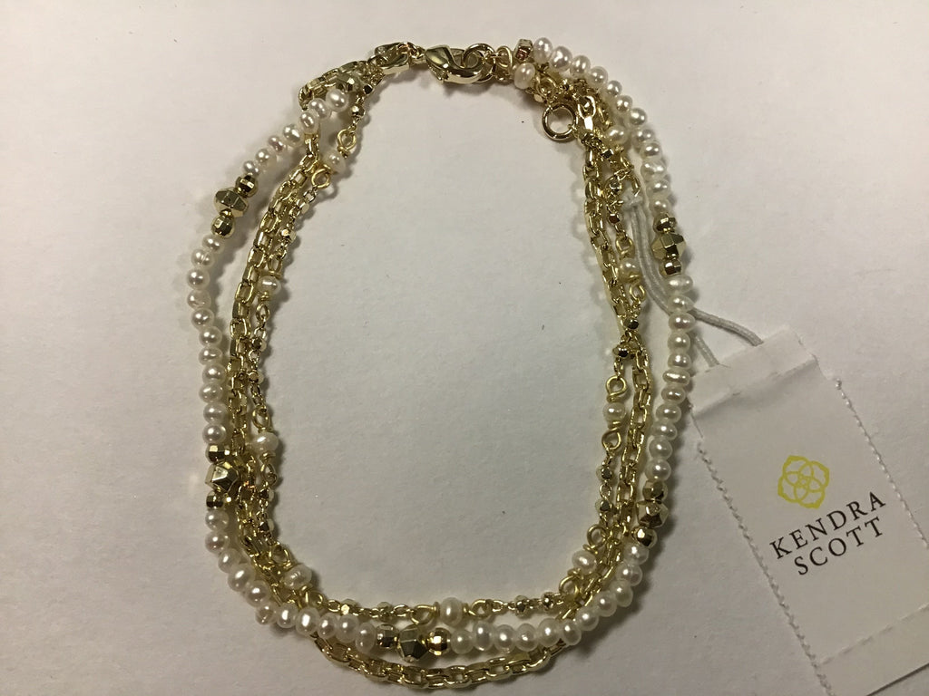 Kendra Scott Delicate Bracelet, Gold White Pearl