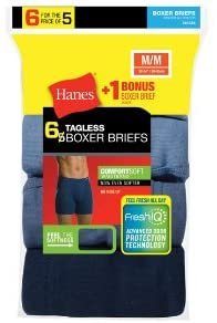 Hanes 7460Z6 Mens Boxer Brief ComfortSoft Waistband 6-Pack