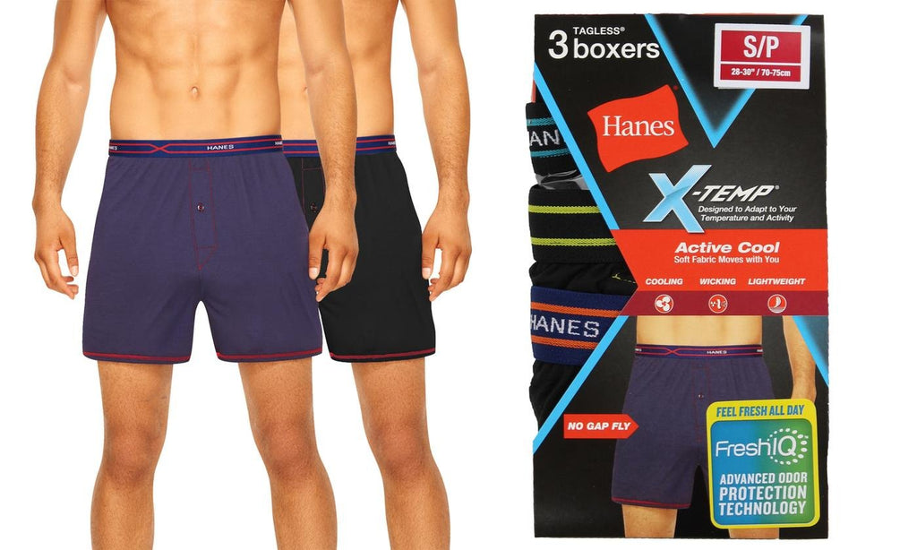 Haness Men`s 3-Pack Boxer Brief X-Temp Comfort Cool