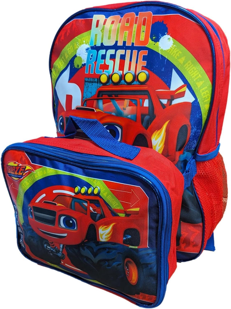 Ruz Blaze the Monster Machine Full Size 16 Inch Backpack with Detachable Lunch Box