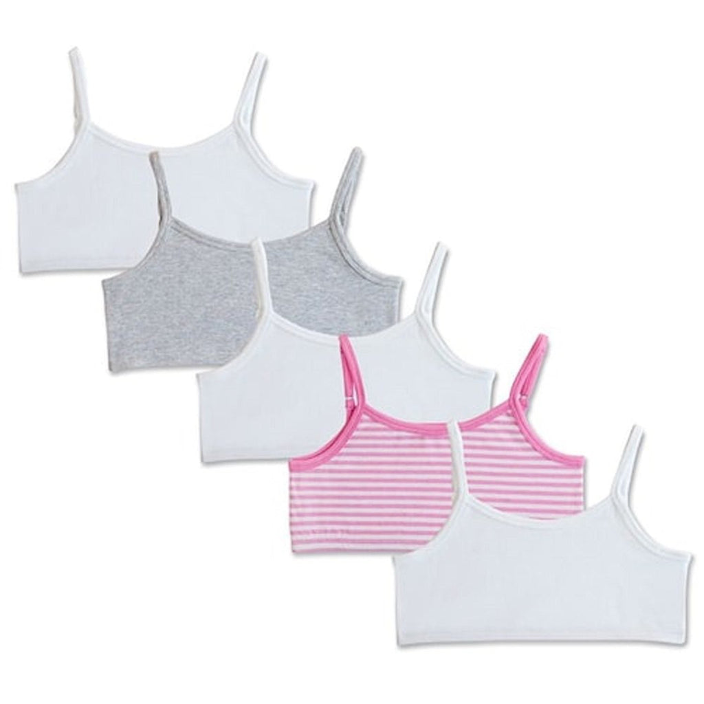 Fruit Of The Loom Signature Girls 5-Pack Crop Top Bras Reversible Size Medium 8-10