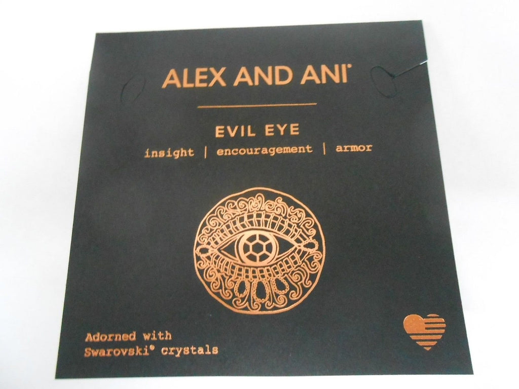 Alex and Ani Evil Eye Bangle Bracelet Rafaelian Silver Finish With Box and Card