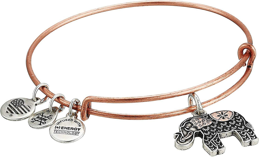 Alex and Ani Womens Elephant III Bangle Two-Tone