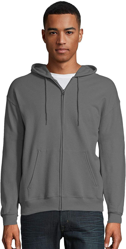 Hanes EcoSmart Full-Zip Hooded Sweatshirt XL Smoke Grey