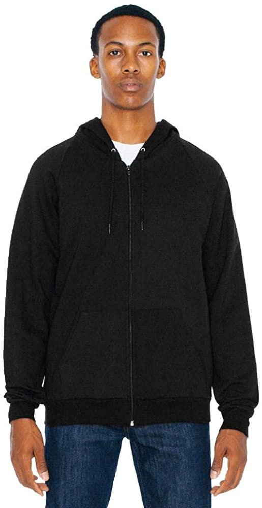 American Apparel Unisex California Fleece Zip Hoodie XS BLACK