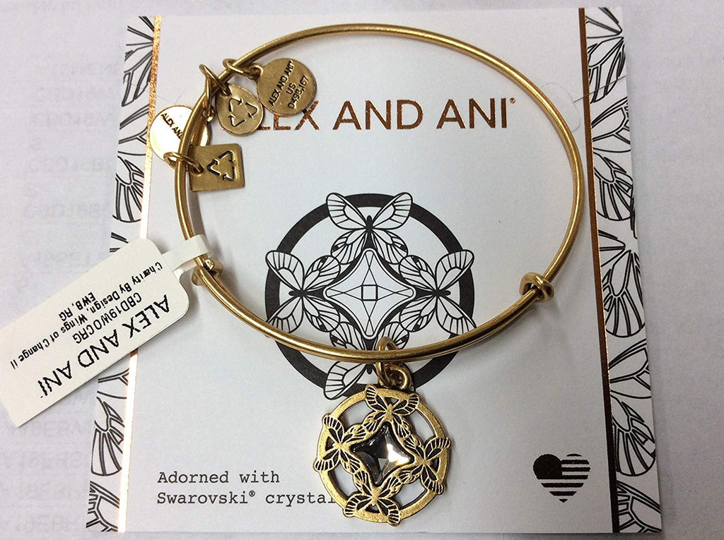 Alex and Ani Wings of Change II Bangle Bracelet Rafaelian Gold NWTBC