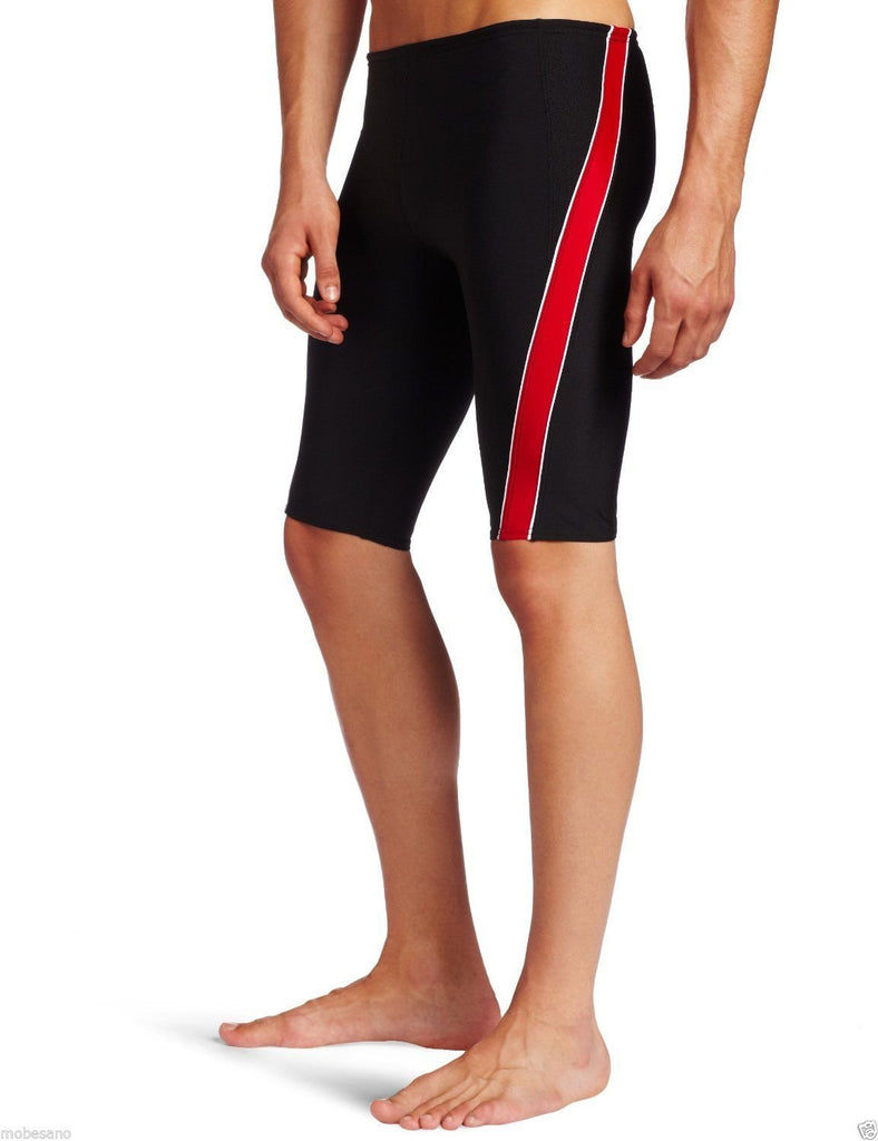 Speedo Boys Mercury SPL Jammer Swimsuit Waist BLK/RED Sizes 20-28