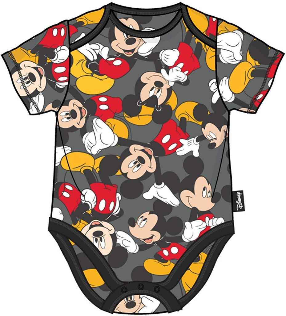 Mickey Mouse Baby Boys Onesie All Over Print Cotton Blend