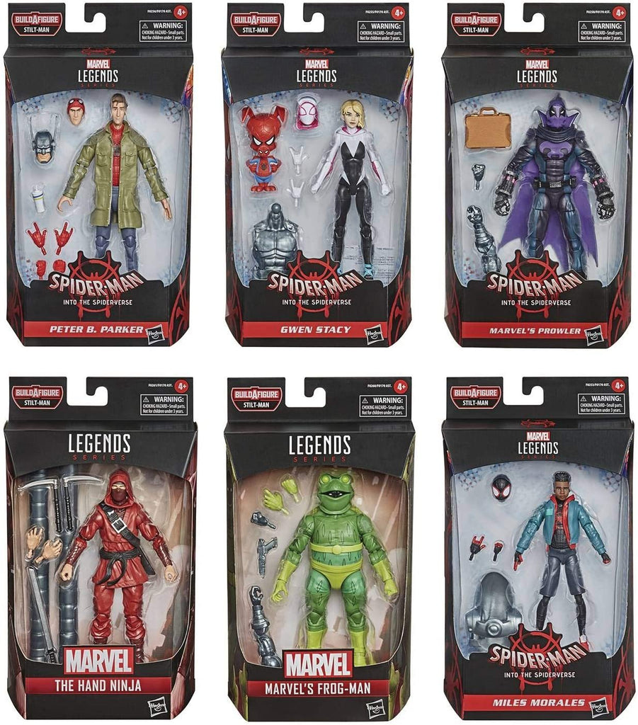Spider-Man: Into The Spider-Verse Marvel Legends Wave 1 Set of 6 Figures (Stilt-Man BAF)