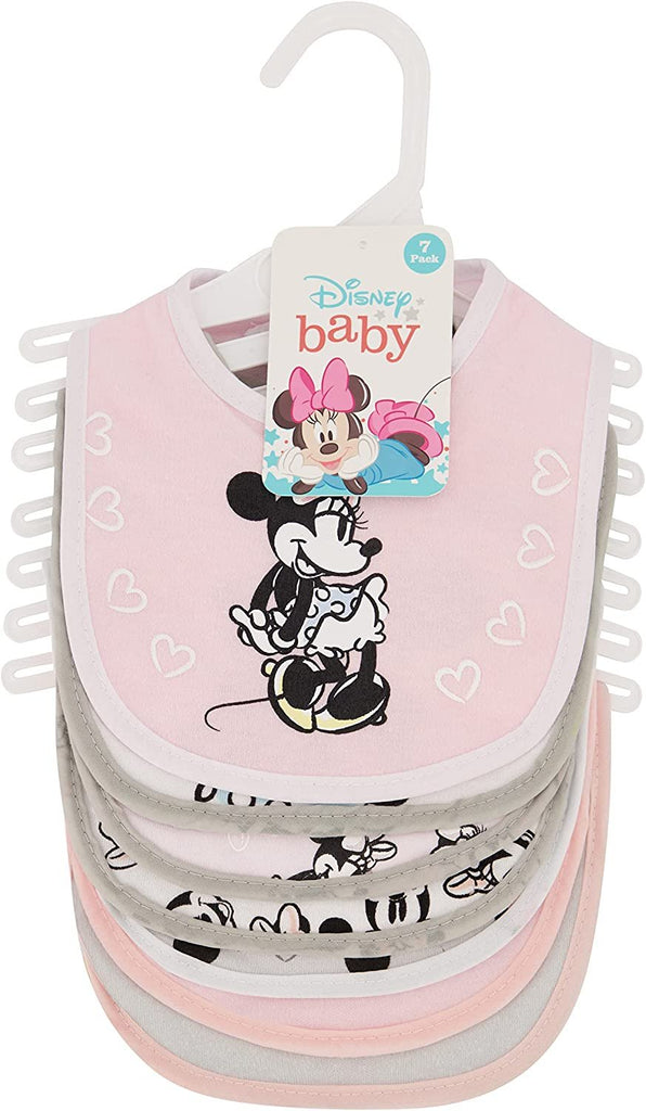 Disney 7-Pack Character Print Baby Bibs, Lightweight Feeding Teething & Drooling Infant and Toddler Cloth Bib