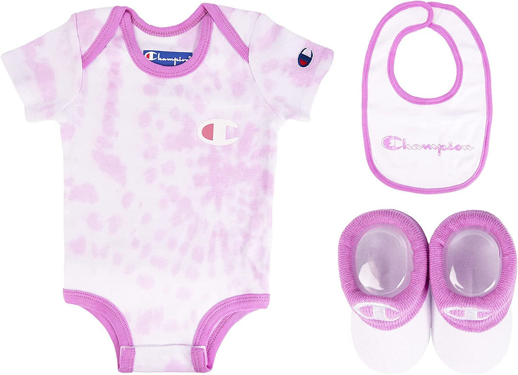 Champion Infant 3-Piece Box Set Includes Body Suit, bib or hat and Booties