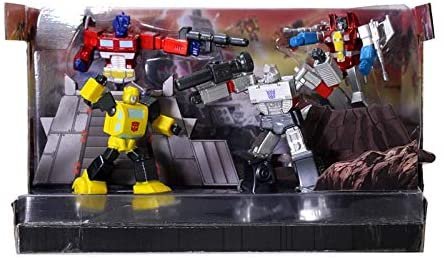 Jada Toys Transformers G1 Diorama Scene 2.75" 4-Pack Die-Cast Collectible Figures, Toys for Kids and Adults