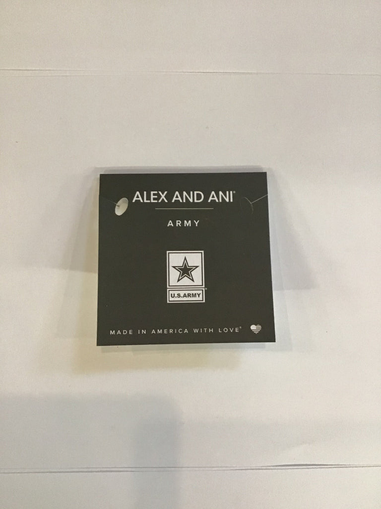 Alex and Ani US Army II Bangle Bracelet, Shiny Silver, one Size (AS20ARMYSS)