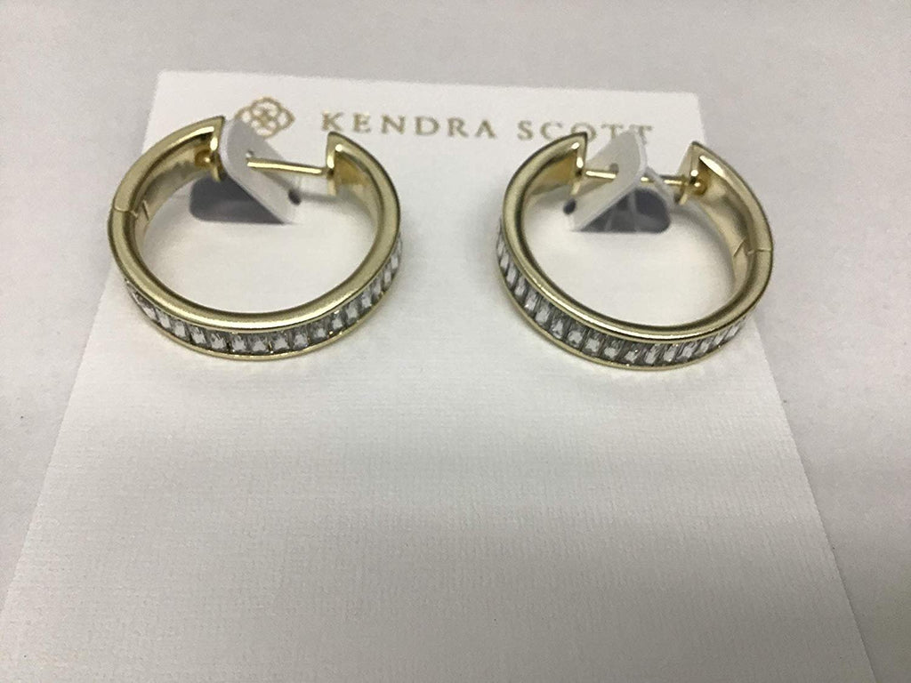 Kendra Scott Jack Hoop Earrings in Gold Clear Crystal