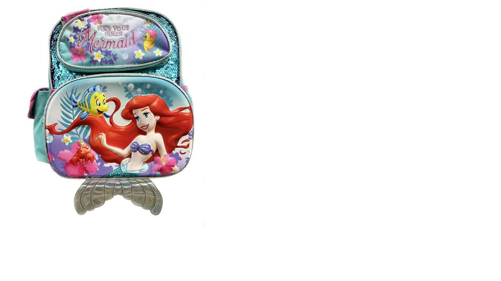 The Little Mermaid 3D Molded Magic Sequins 16.5" Backpack with tail