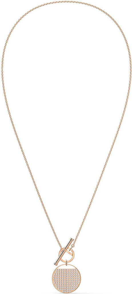 SWAROVSKI Women's Ginger Rose-Gold Tone Finish Necklace & Earrings Clear Crystal Jewelry Collection