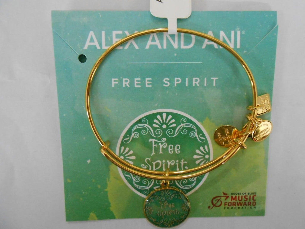 Alex and Ani FREE SPIRIT Expandable Wire Bracelet Yellow Gold Finish NWTBC