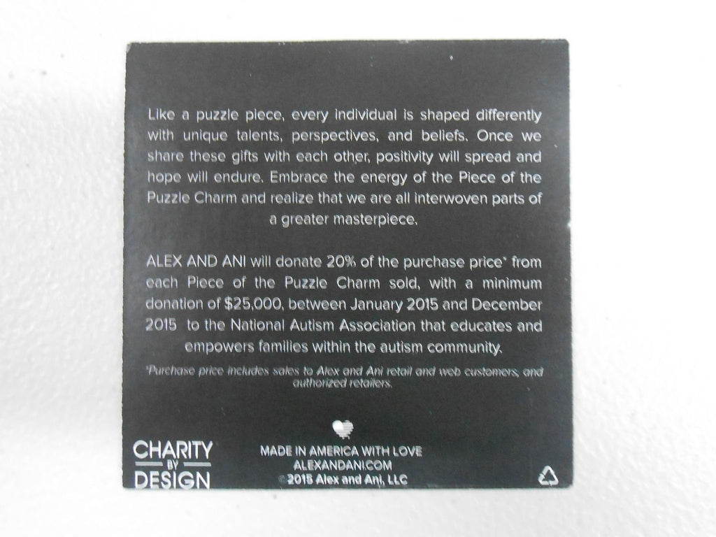 Alex and Ani Charity by Design Piece of The Puzzle National Autism Association Bangle Bracelet