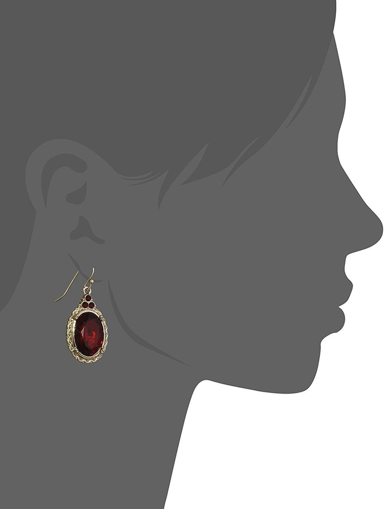 1928 Jewelry Crystal Oval Drop Earrings