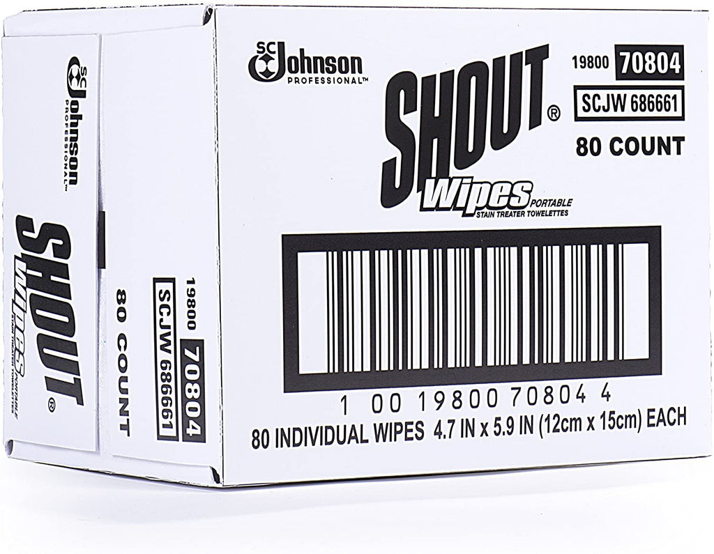 Shout Wipe & Go Stain Remover Wipes, 80 Count