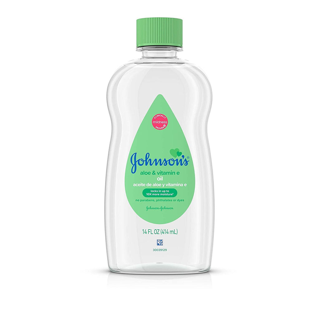 JOHNSON'S Baby Oil, Aloe Vera & Vitamin E 14 oz (Pack of 3)