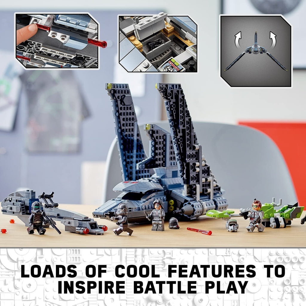 LEGO 75314 Star Wars The Bad Batch Attack Shuttle Building Toy for Kids Age 9 , Set with 5 Clones Minifigures & Gonk Droid Figure