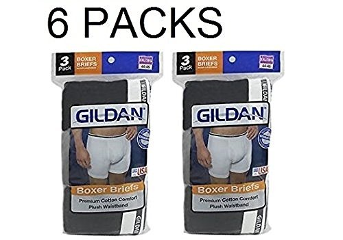 Gildan XXL 2XL Big and Tall 3-Pack and 6-Pack Men's Boxer Briefs Premium Cotton Underwear