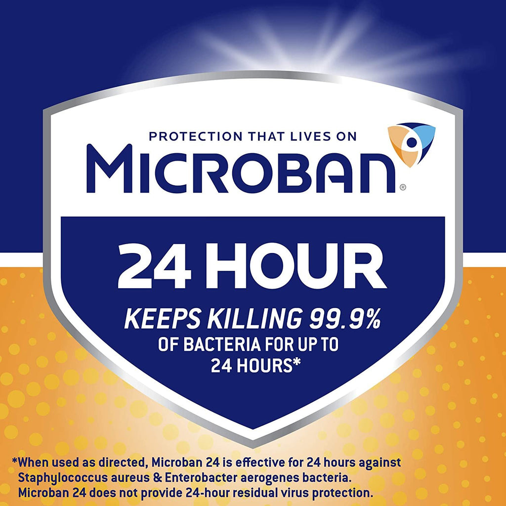 Microban Disinfectant Spray, 24 Hour Sanitizing and Antibacterial Spray, Bathroom Cleaner, Citrus Scent, 4 Count, 22 fl oz Each