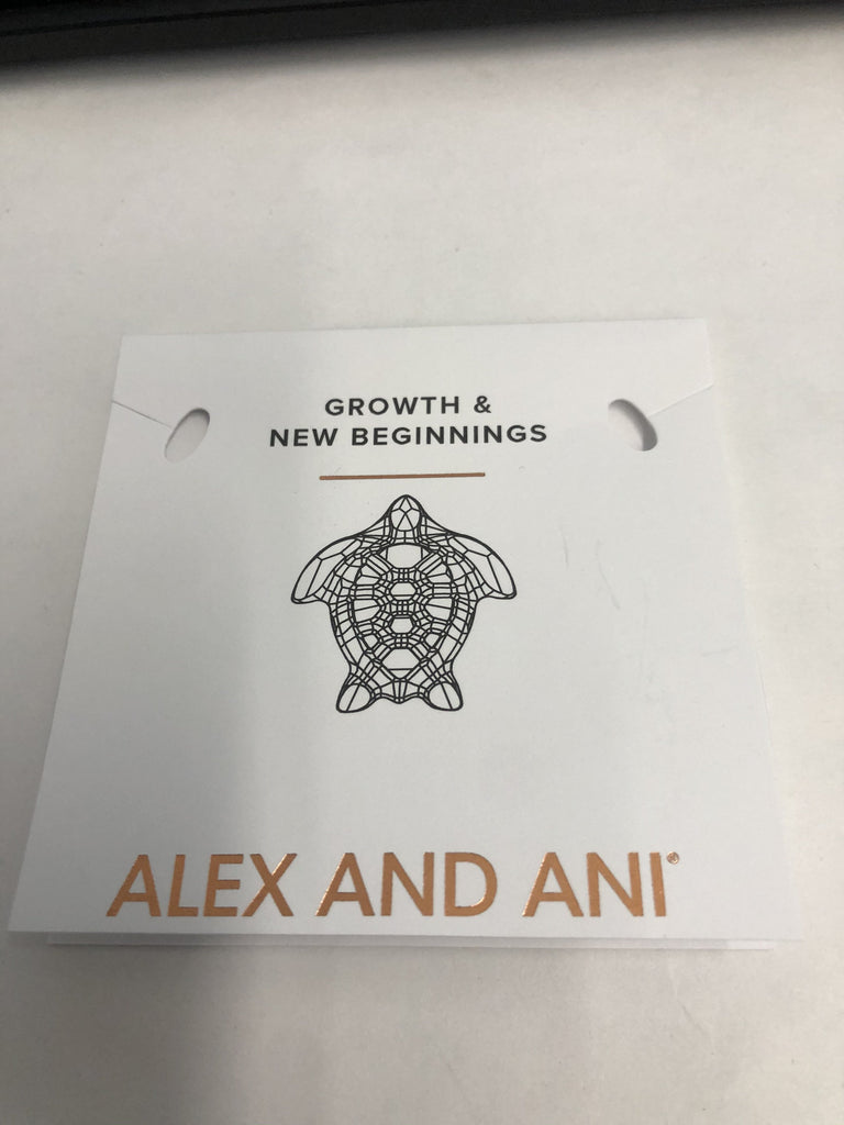 Alex and Ani Crystal Turtle EWB, SG, Shiny Silver, One Size (A20EBCRTURTLSG)