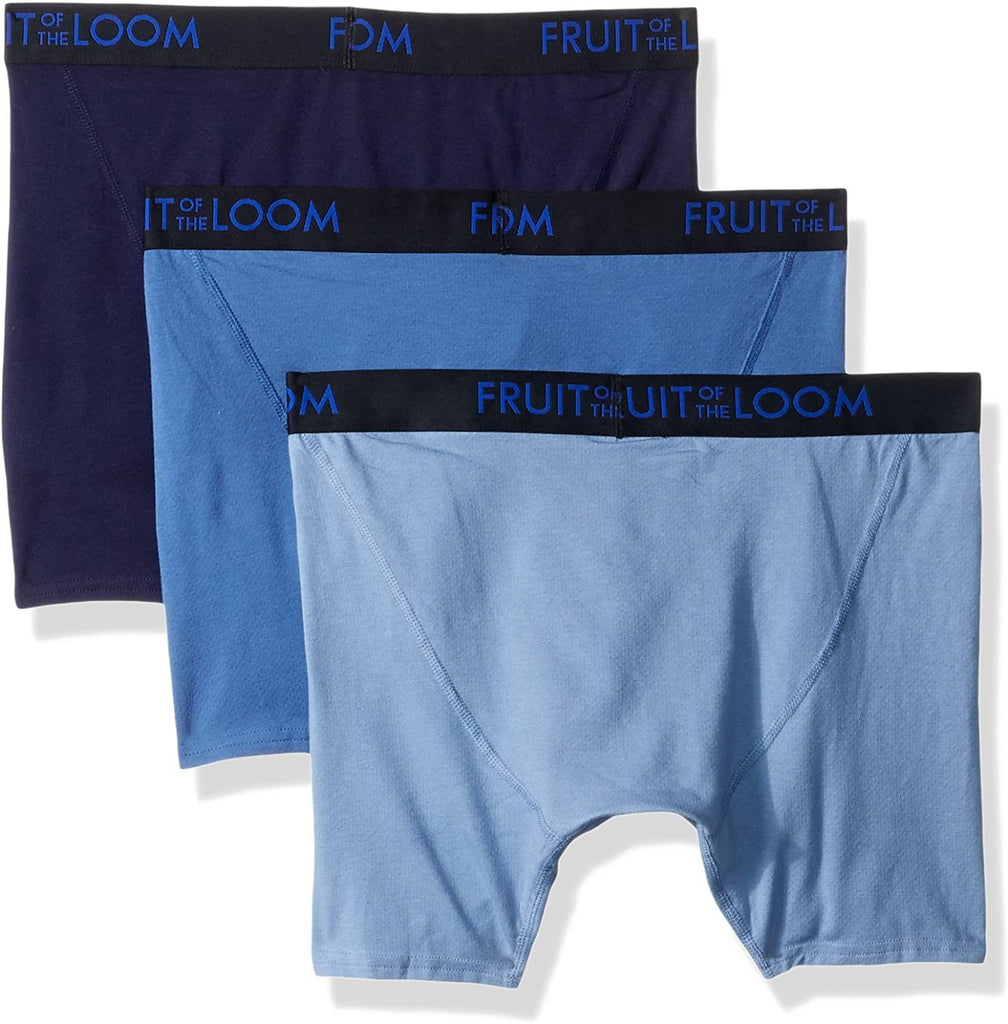 Fruit of the Loom Men's Premium 3pk Breathable Cotton Micro-mesh Boxer Brief