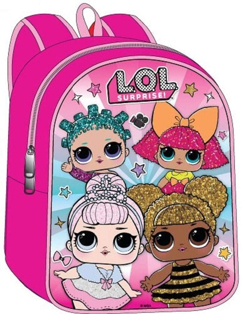 LOL Surprise Girls Backpack 15" - School Knapsack Cute Kids Childrens