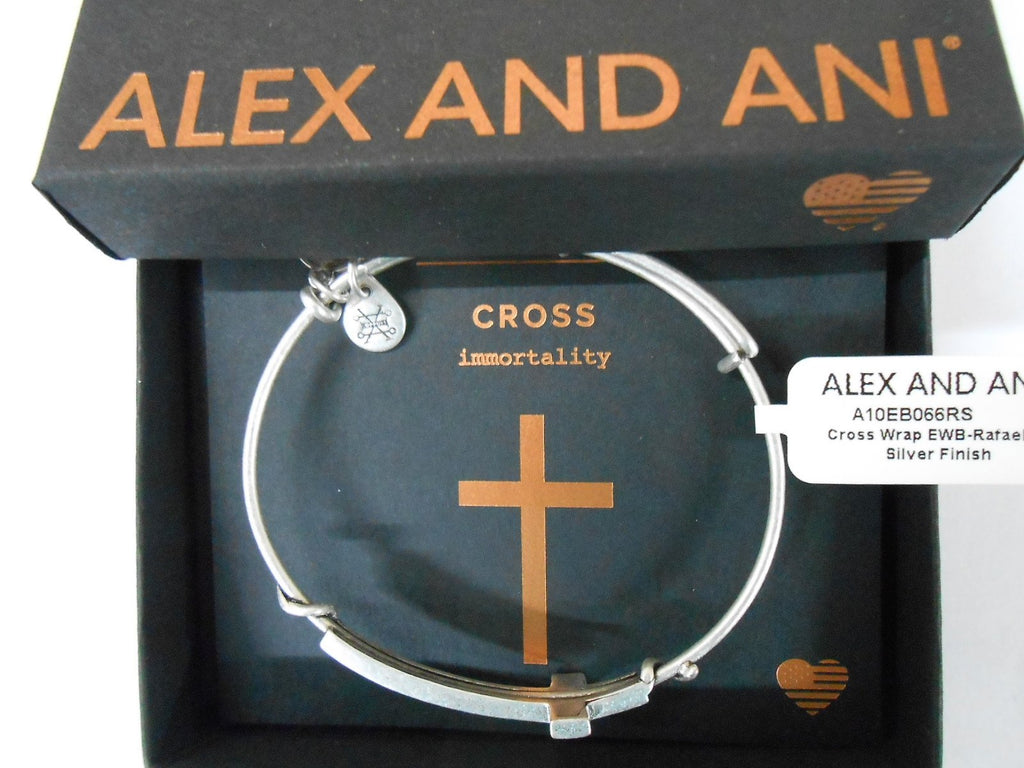 Alex and Ani Spiritual Armour Cross Expandable Wire Bangle Bracelet, 7.75"