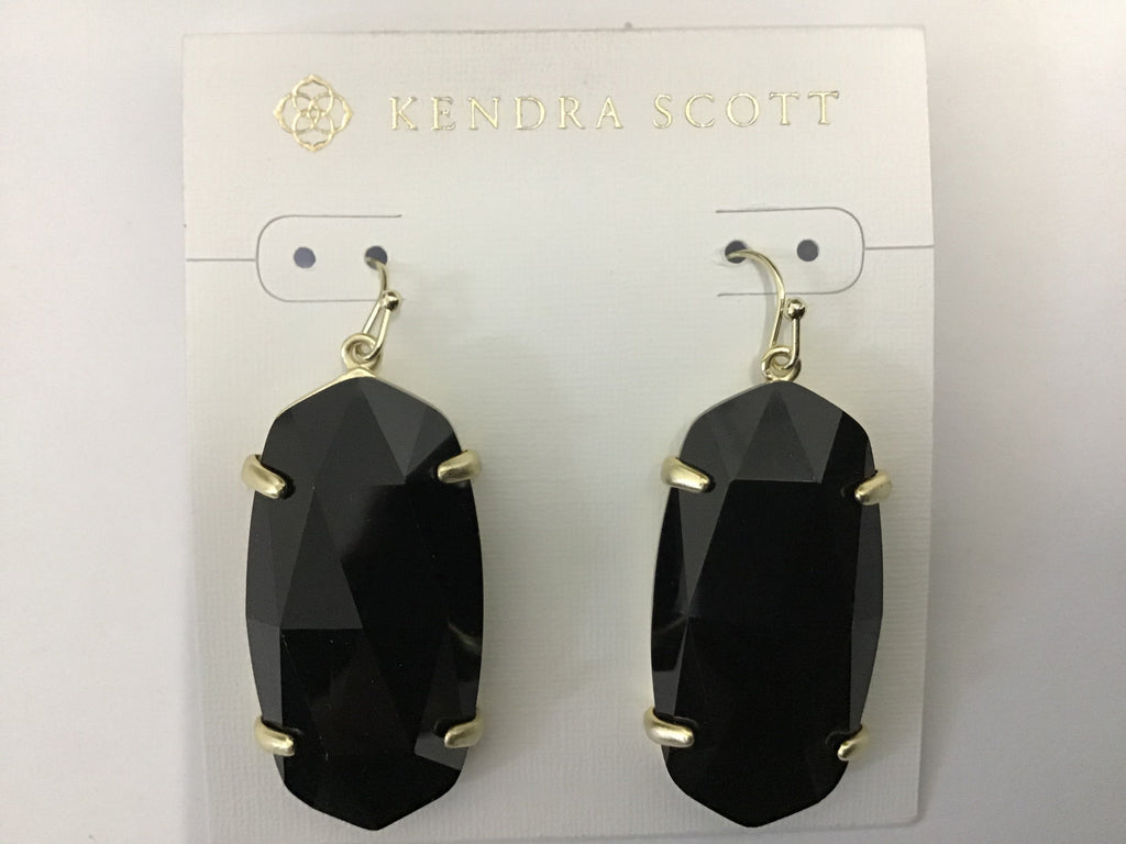 Kendra Scott Esme Dangle Drop Earrings in Black and Gold Plated