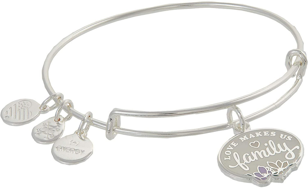 Alex and Ani Celebrate Family Expandable Wire Bangle Purple One Size