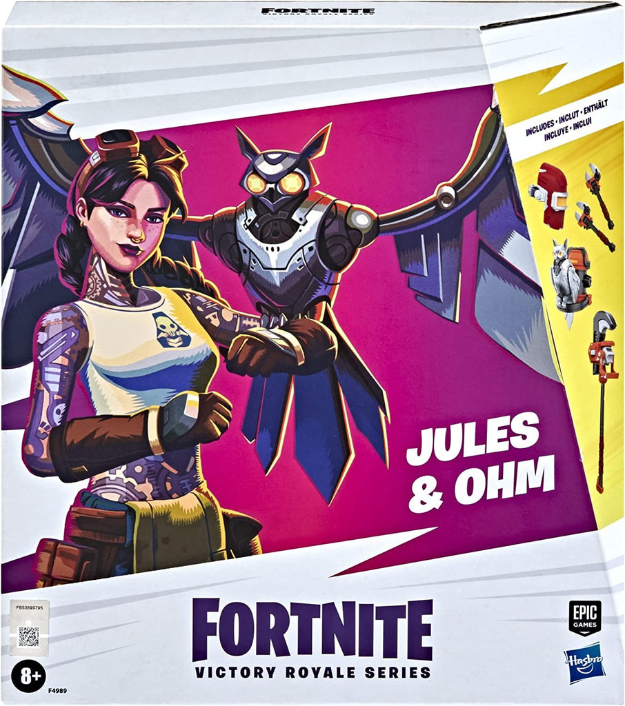 FORTNITE Hasbro Victory Royale Series Jules and Ohm Deluxe Pack Collectible Action Figures with Accessories - Ages 8 and Up, 6-inch (Amazon Exclusive)