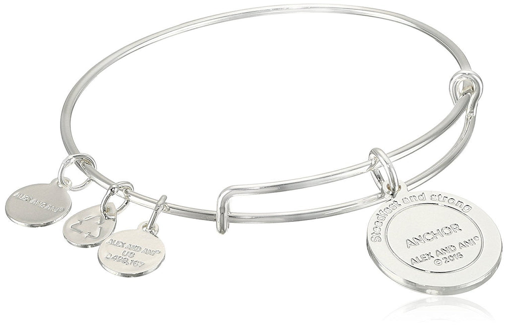 Alex and Ani Art Infusion Anchor Expandable Sterling Silver Bangle Bracelet