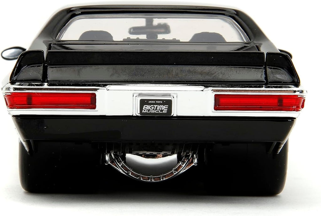 Big Time Muscle 1:24 1971 Pontiac GTO Die-Cast Car, Toys for Kids and Adults(Black Flames)