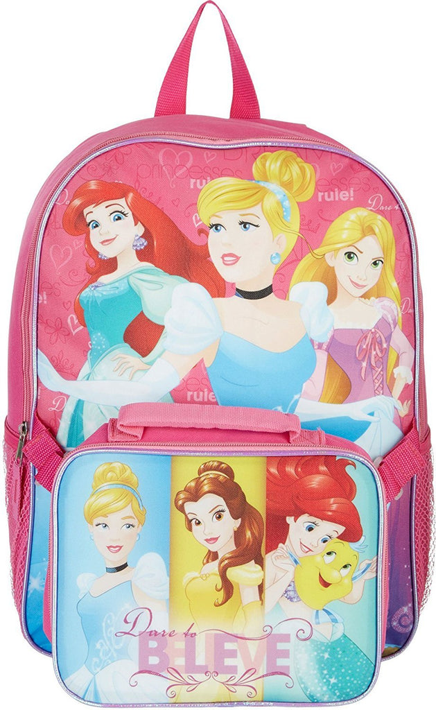 Disney Girls' Princeses Backpack Dare to Dream with Lunch Kit