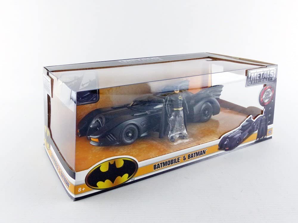 Dc Comic 1989 Batmobile With 2.75" Batman Metals Diecast Vehicle With Figure, Black