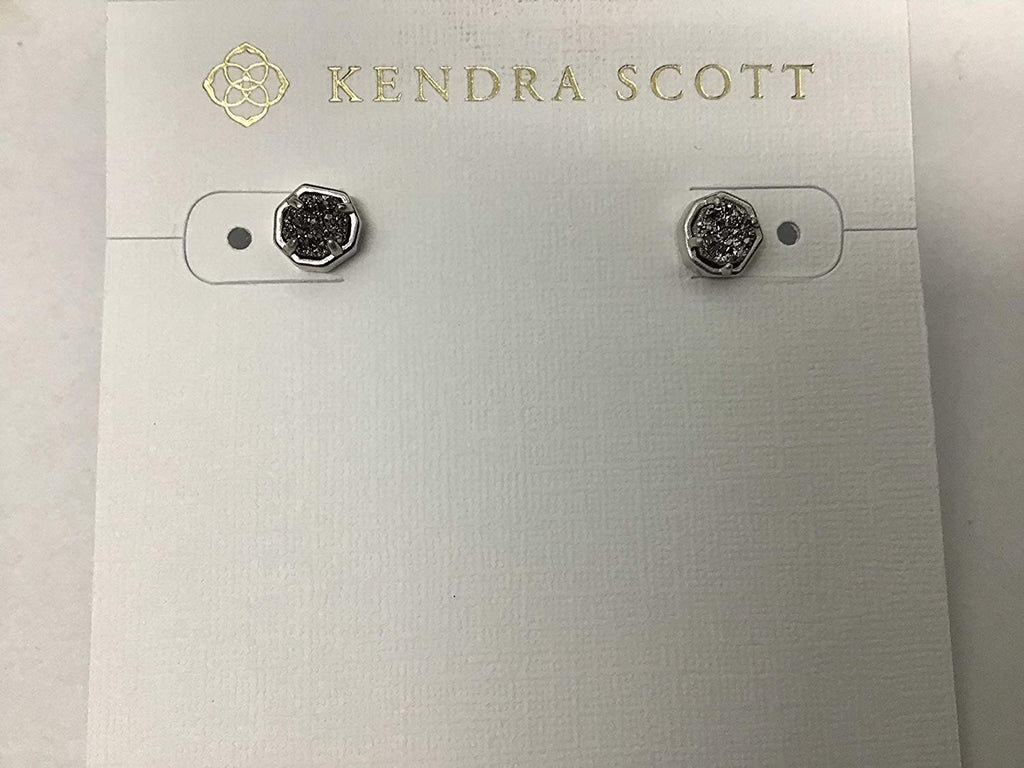 Kendra Scott Nola Stud Earrings in Rhodium Platinum Drusy