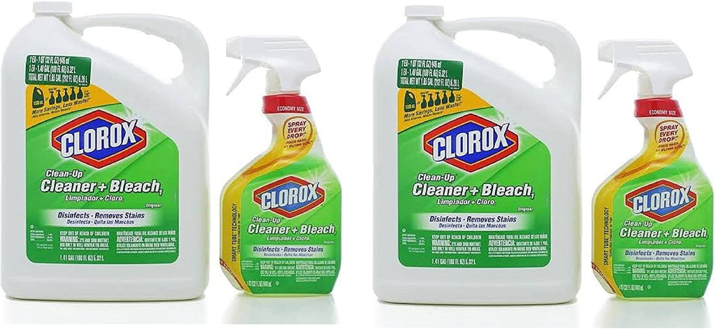 Clorox Clean-Up Cleaner Spray with Bleach and Refill Combo, 32 Ounce Spray Bottle + 180 Ounce Refill (2 Combo Packs)