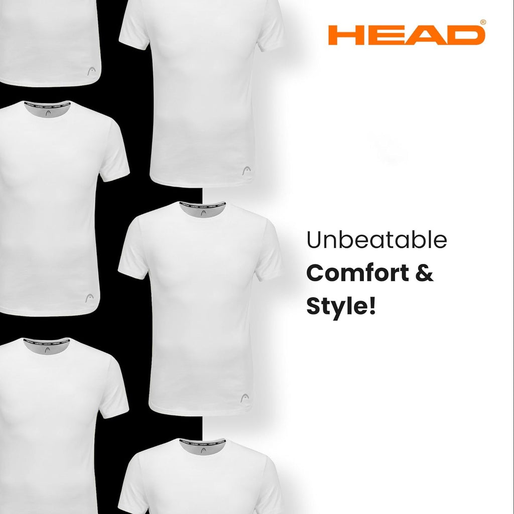 HEAD Men's White Crew Neck Tee 6-Pack - Sizes S-2X