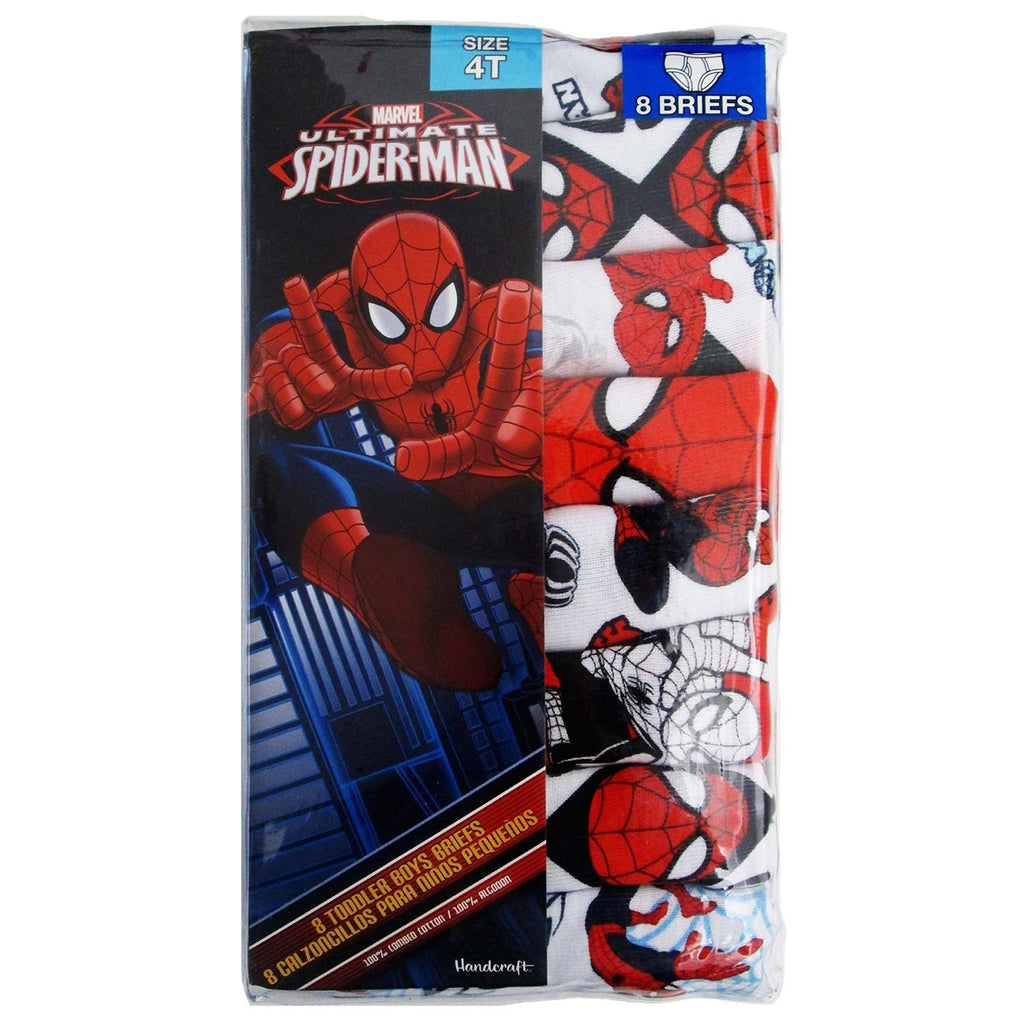 Marvel Boys' Ultimate Spiderman Little Boys Cotton 8 Pack Underwear Briefs 4T