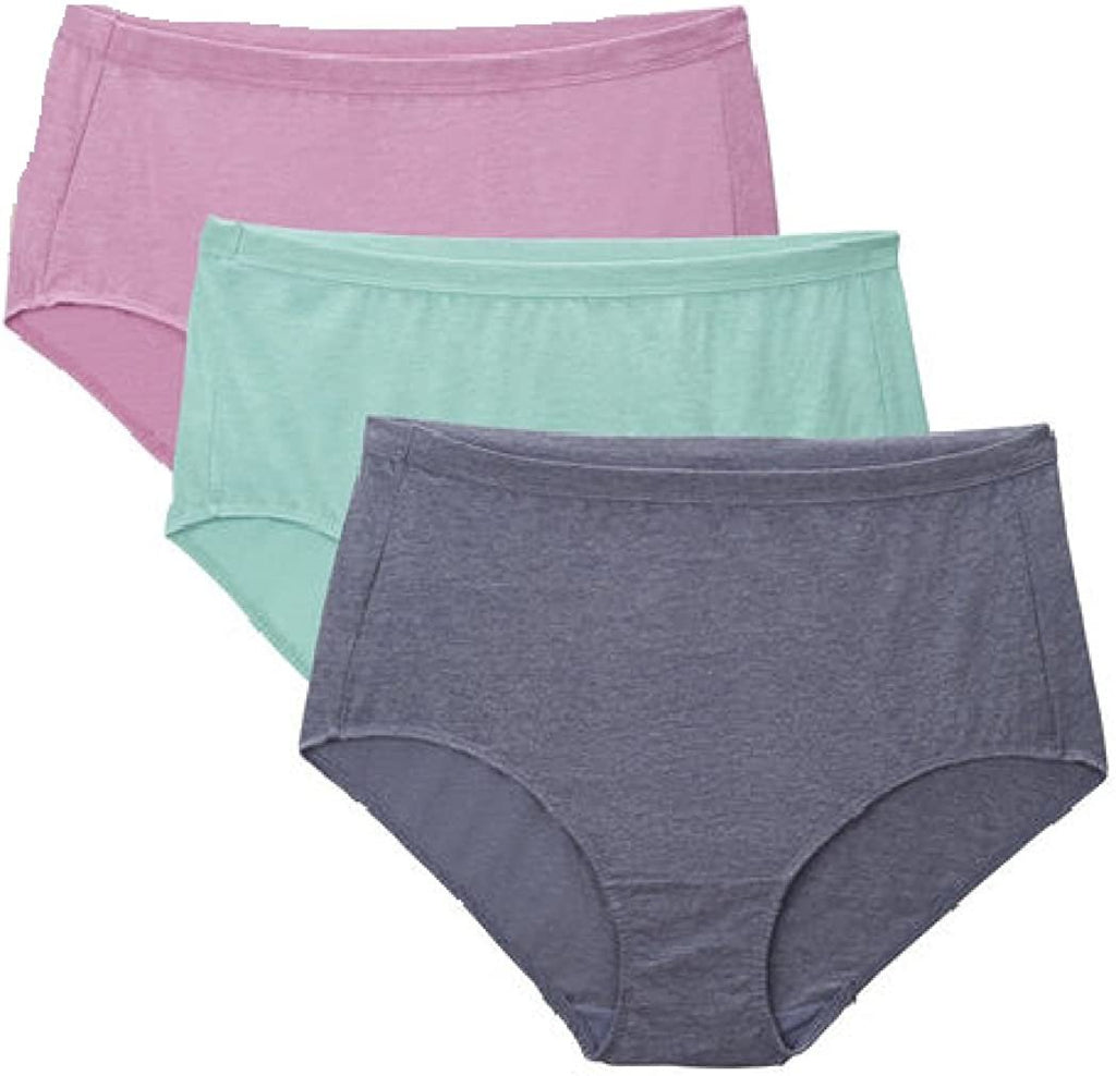 Fruit of the Loom Fit for Me Women's Signature Seamless Nylon Briefs 3-Pack (Size 9 (45-46.5"))