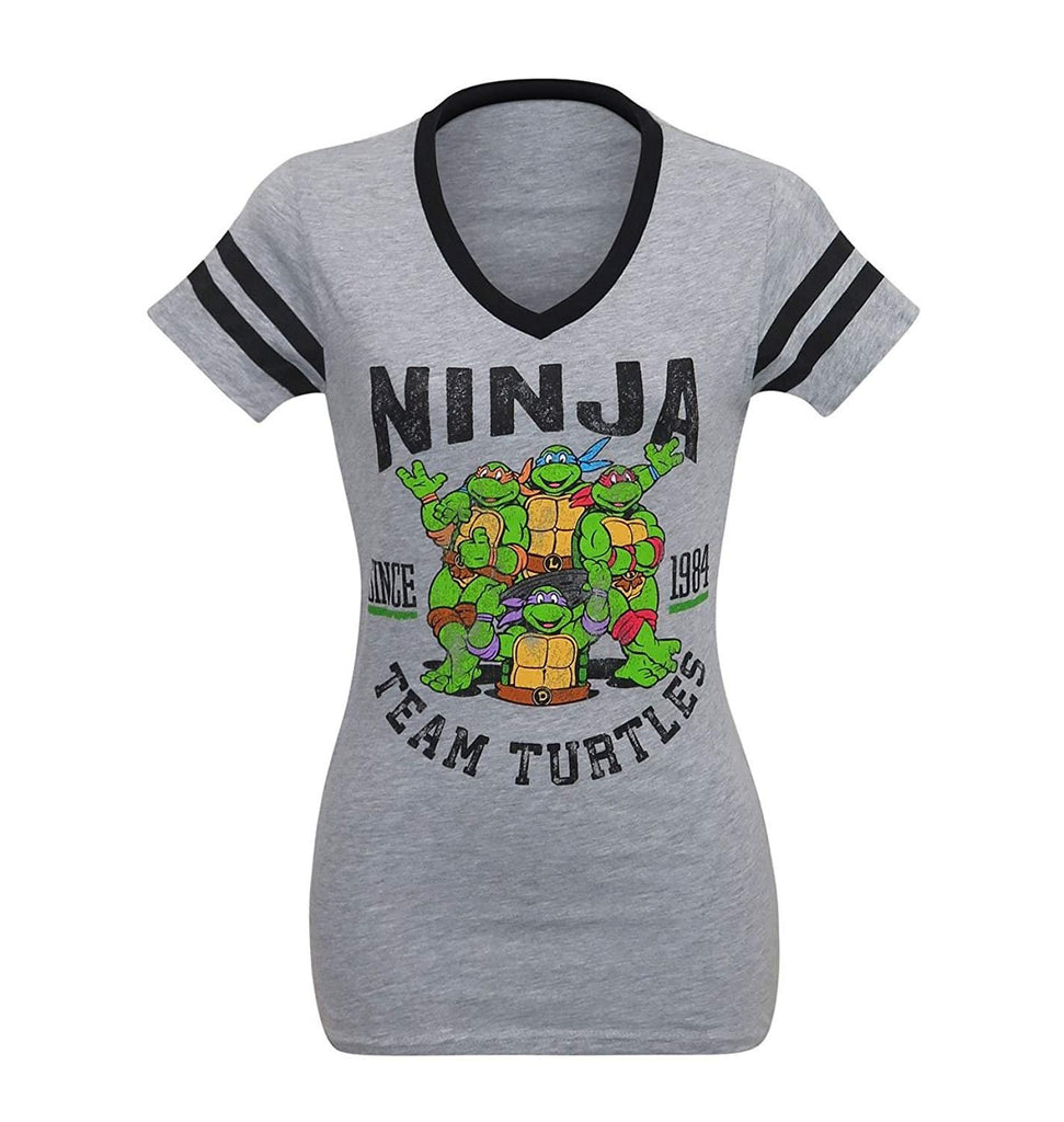 Teenage Mutant Ninja Turtles Team Turtles Varsity V-Neck Juniors T-Shirt