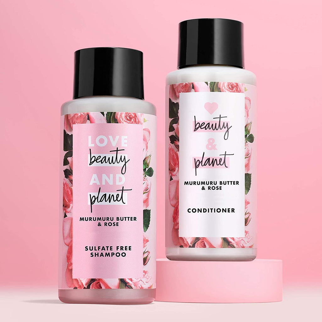 Love Beauty And Planet Rose Shampoo and Conditioner for Color Treated Hair, Silicone Free, Paraben Free and Vegan