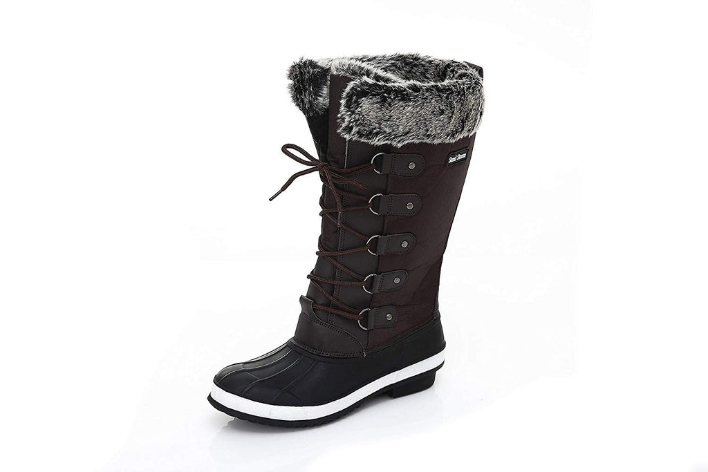 Sand Storm Womens Winter Snow Boots Tall - Insulated Lace-up Closure Comfortable Weatherproof