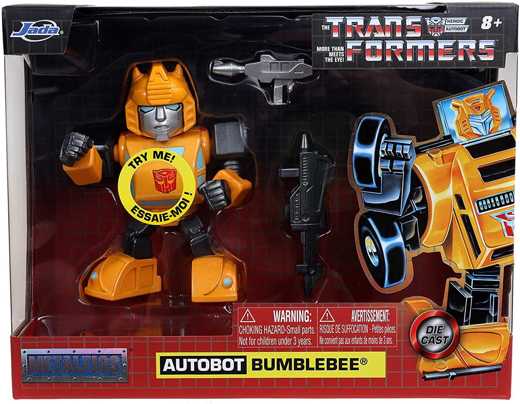 Transformers G1 Bumblebee Light-Up 4" Die-cast Metal Collectible Figure, Toys for Kids and Adults