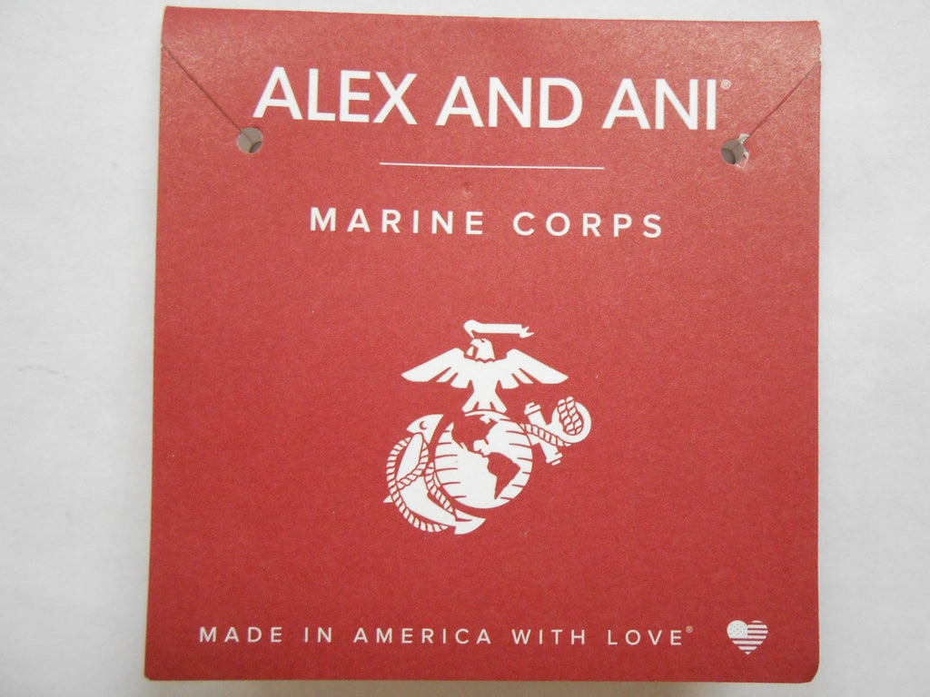 Alex and Ani Armed Forces US Marine Corps, Expandable Wire Bangle Charm Bracelet