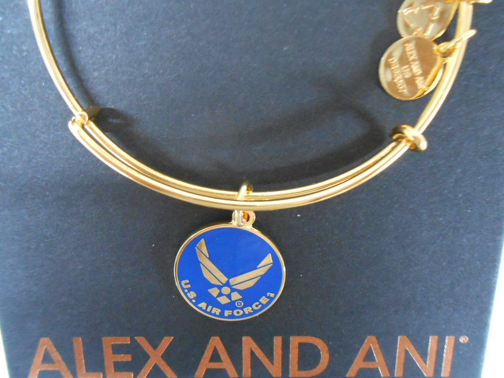 Alex and Ani Armed Forces US Air Force Expandable Wire Bangle Charm Bracelet